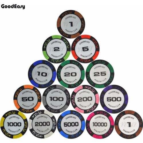 5PCS/Lot Wheat Texas Hold'em Clay Poker Chip Sets Poker Poker Game Metal Coin Professional Customizable Poker Chips