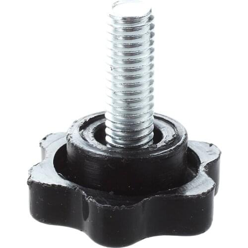 5 Pcs M6 x 15mm Male Thread 25mm Hex Shaped Head Clamping Knob Black