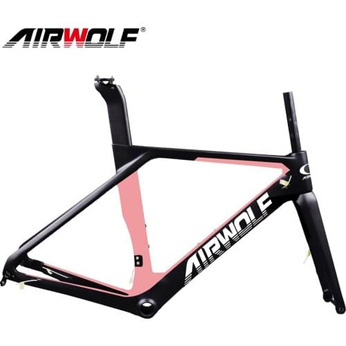 AIRWOLF 2021 Road Bicycle Frameset 700C Disc Brake Customize Colors And Logo T1100 Toray Carbon Fiber Road Bike Frame BB86 68mm