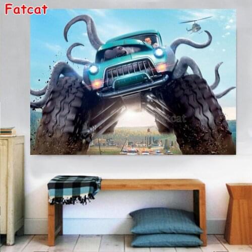 5D DIY Diamond Painting Car Octopus Pattern Full Square Round drill Diamond Embroidery Cross Stitch Rhinestone Home Decor PP1808