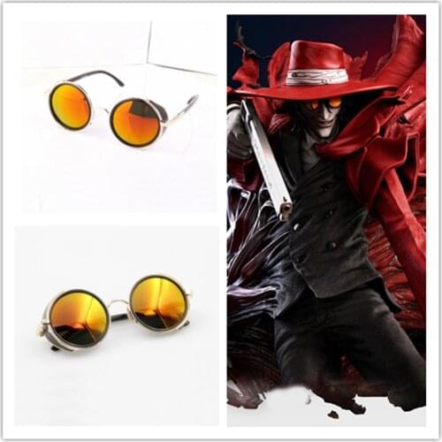 Anime HELLSING Alucard cosplay prop Vampire Hunter Glasses Orange Sunglasses Grim for Men Women