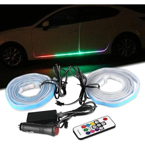 Car Led Ambient Light RGB Underglow Flexible Led Strip Light Remote /APP Control Auto Door Decorative Atmosphere Lights
