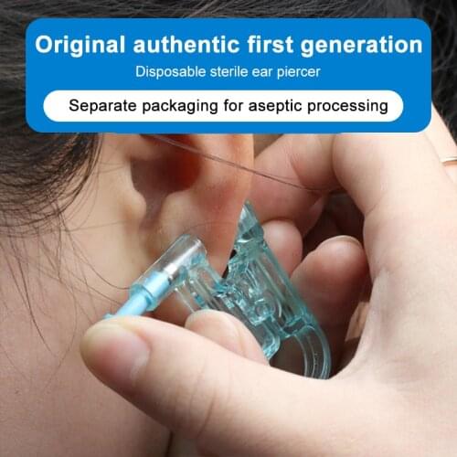 Healthy Safety Asepsis Disposable Safe Sterile Nose Ear Piercing Kit Piercing Gun Alcohol Swab Ear Piercing Gun Piercer Tool