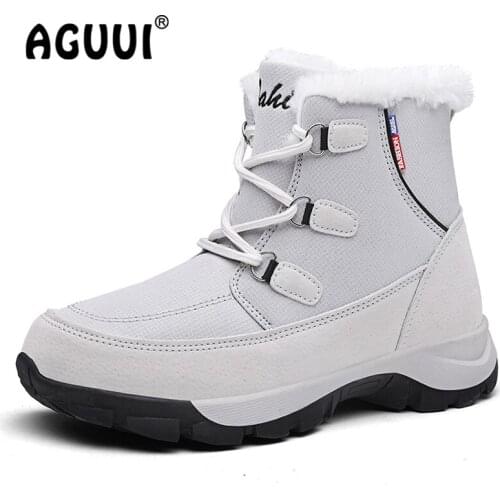 Ankle Snow Boots Women Winter Boots Ladies Keep Warm Plush Thick-Soled Waterproof Anti-Slippery Booties Size 35-42