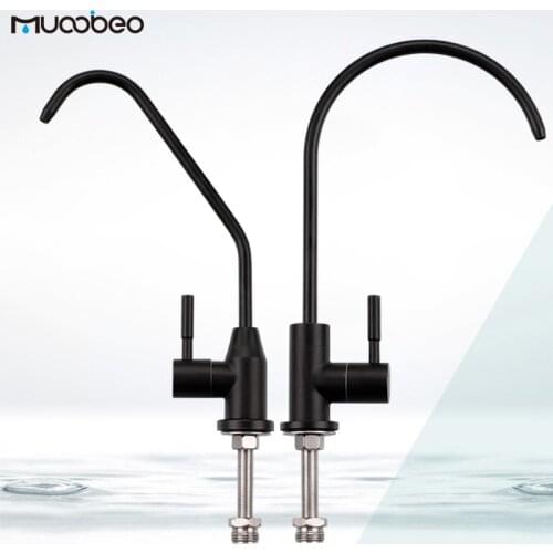 Black Drinking Water Filter Kitchen Tap Stainless Steel Purified Faucet Connected To The Direct Water Purifier Machine