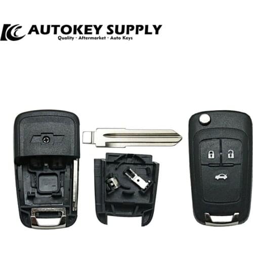 Modified ForChevrolet 3 Button Remote Flip Key With Blade - Right (Higher Quality) AKGMF121