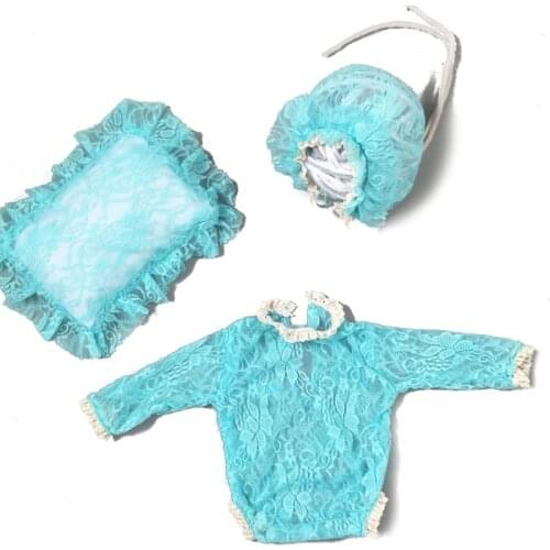 3 Pcs Newborn Photography Props Outfit +Pillow Set Girls Clothes Shooting Photo P31B