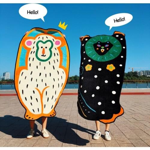 Creative Nordic Cute Carpets Cartoon Cat Pattern Childrens Room Carpet Thicken Non-slip Living Room Door Mat Home Decoration