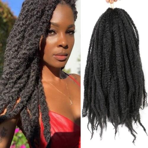 18inch Afro Kinky Curly Marley Braids Synthetic Crochet Braid Yaki Ombre Braiding Hair Extensions Bulk Black Brown Burgundy