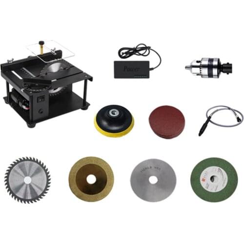 Multifunctional Electric Table Saw Adjustable-Speed Mini Desktop Circular Saw Cutter for Wood Plastic Acrylic Cutting