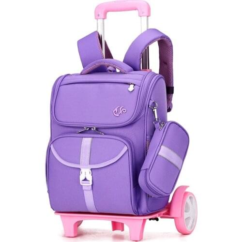 ZIRANYU Fashion Children Trolley School Bag 2/6 wheels Removable Kids Wheeled bag Nylon Waterproof Travel Bag Mochilas
