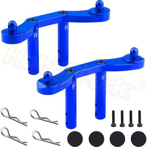 Hobbypark Metal Aluminum Body Mount Set (Front & Rear) for Arrma 1/10 Granite 4X4, Replacement of AR320404 (Navy Blue)