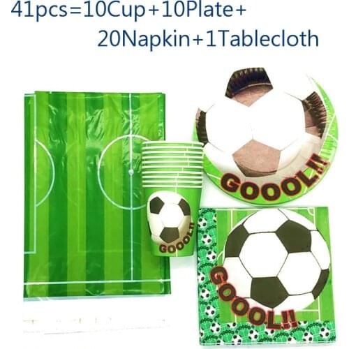 41-61 Football theme birthday Party Disposable Tableware Paper Cup Plate Napkins Tablecloth Kids Boy Party Supplies Decoration