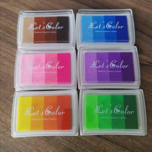 Gradual Change Colorful Inkpad Creative Scrapbooking Inkpad For Stamp Eco-friendly DIY Stamps Handcraft Decoration Ink Pad