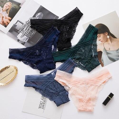 Sexy Womens Panty Lace Panties Briefs Lingerie Underwear Ladies Lace Hipster Mesh Transparent Hot See Through Underpants Female