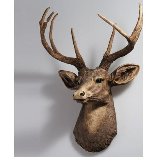 Simple Nordic Retro Deer Head Resin Crafts Home Decoration Business Miniatures Creative Living Room Bar Animal Head Craft Gift