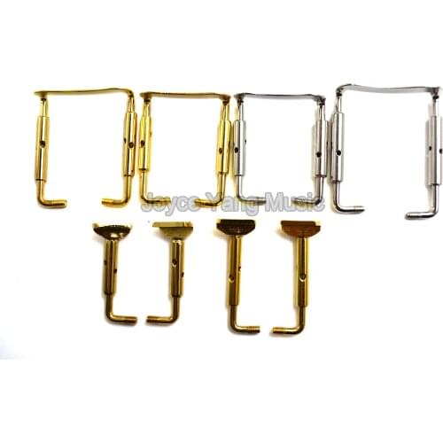Violin 4/4-3/4 1/2-1/4 Adjustable Chrome Plated Copper Gold Plated Chinrest Clamps Screws Hook Free Shipping