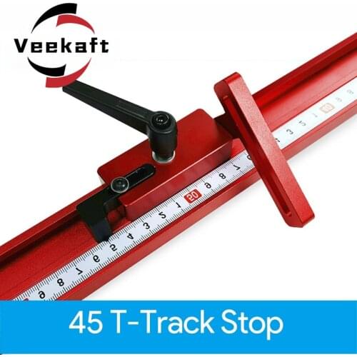 45 Type Miter Track Stop for T-slot T-track Stop Aluminium Alloy T-tracks Slot Miter Chute Limiter locking Woodworking Tools