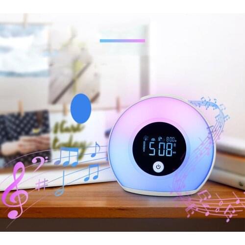 Smart LED Night Light Alarm Clock Wireless Music Bluetooth Speaker USB Chargeable Bedside Room Decorative Light Sleep Lamp Home