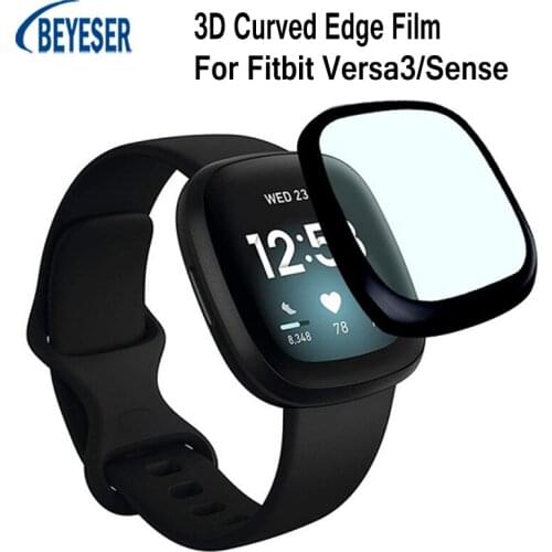 High Quality Scratch Proof Protective Film for Fitbit Versa 3 smart watch 3D Curved Edge Film Full Screen Film for Fitbit Sense