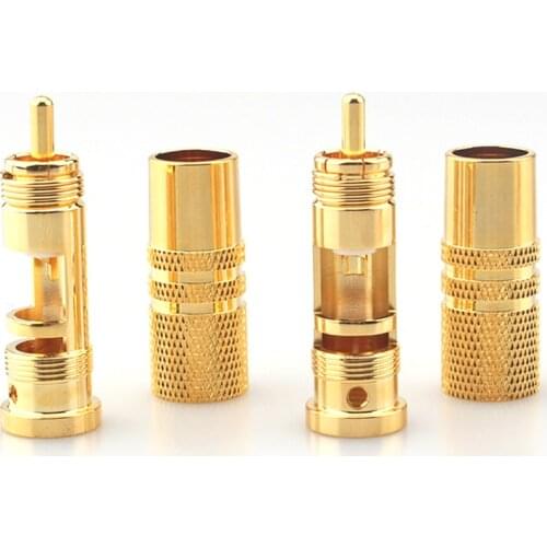 High quality gold-plated RCA Plug AV plug RCA audio cable connector 8-10MM installed