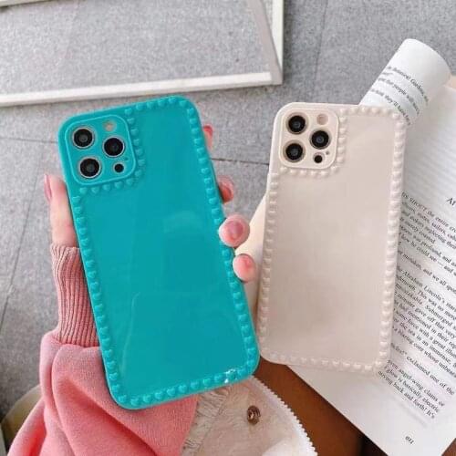 Gimfun Candy Color Lens Protection Phone Case for iPhone 12 Pro Max 7 8 Plus X XS XR Cute Pure Love Heart Soft TPU Back Cover