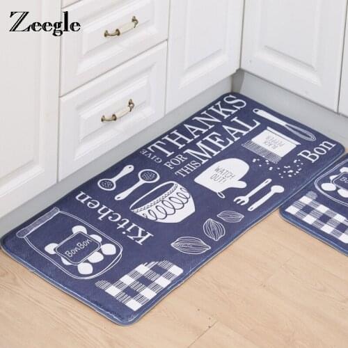 Zeegle Kitchen Carpet Floor Mat Rectangle Carpets Anti-Slip Living Room Bedroom Floor Carpets Absorbent Bath Rug