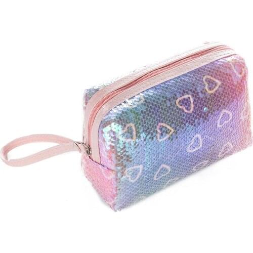 Women Large Capacity Sequins Clutch Bag Girl Cosmetic Bag Makeup bag Lady Travel Storage Bag Daily Portable Pouch Small Gift Bag