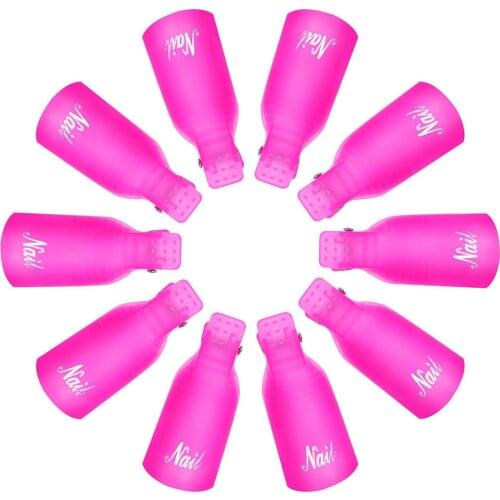 New Portable 10PCS/Set Acrylic Nail Art Soak Off Clip Cap Nail Polish Remover Wrap Manicure Tools