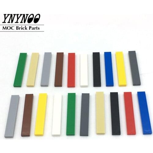 120Pcs/lot Tile 1x6 with Groove Tablet MOC Brick Parts Building Kits Blocks DIY Toys Compatible with 6636 Small Particles