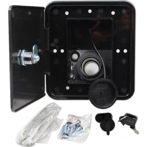 151X166 mm RV Hatch Cover Accessories Lockable Water Inlet Parts with Keys Square Threaded Fill Dish for Rv Trailer