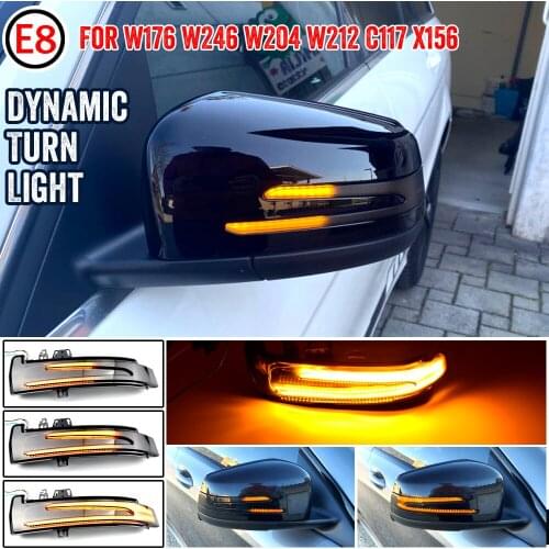 2pcs Dynamic Turn Signal LED Light Side Mirror Indicator For Mercedes Benz W204 CLA A B C E S GLA GLK CLS Class W176 W212 X156