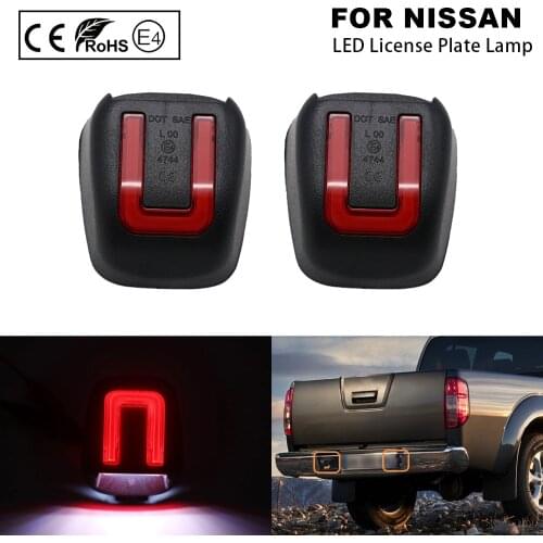 For Nissan Titan Xterra Armada Frontier Suzuki Equator LED License Number Plate Light lamps White+Red Light 2Pcs