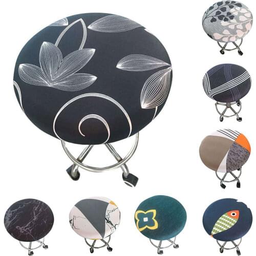 2020 Round Chair Cover Bar Stool Cover Elastic Seat Cover Floral Printed Dining Home Chair Slipcover Round Chair Bar Stool