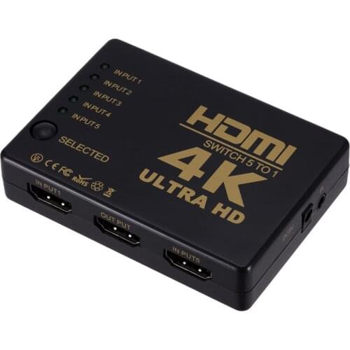 5 Port 4K 2k Multi HDMI-compatible Switcher 5*1 HDMI-compatible Splitter v Switcher Box With Remote Control For HDTV DVD TV BOX