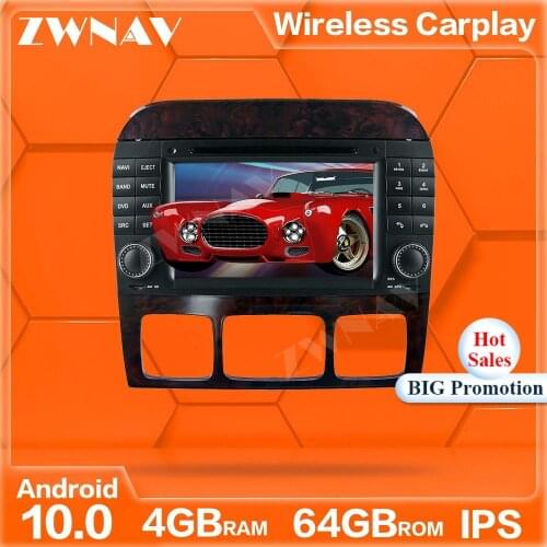 4+64GB Android 10.0 screen Car Multimedia Player For Benz S W220 1998 1999 2000 2001-2005 Auto Audio Radio stereo IPS head unit