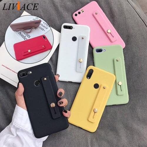 Hand Band Wrist Band silicone case on for huawei honor 7a 7c pro view 20 10 9 8 lite 8a 8c 8x 7x 7s holder stand soft back cover
