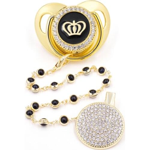 Crown Pacifier Clips Baby New Styles Gift Luxurious Popular Pacifier Chain Custom Baby Feeding Adult Baby Pacifier chupetes