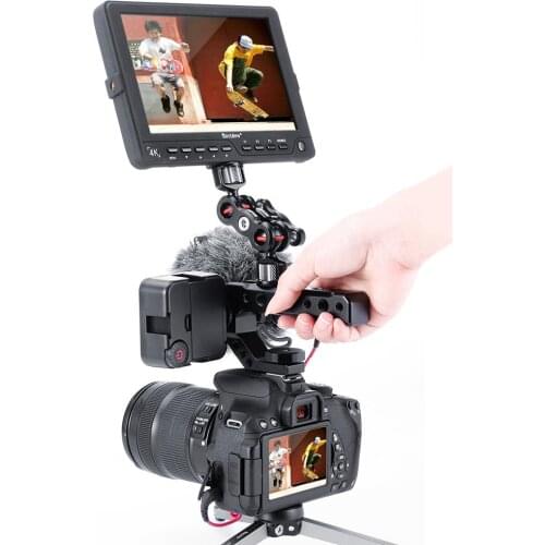 For R005 DSLR Camera Hot Shoe Mount Up Handle Rig 3 Interfaces for Sony A1000 A2000 Panasonnic GH5 GH5S Series