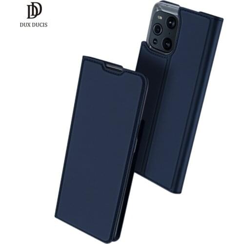 DUX DUCIS Skin Pro Series Flip Wallet Leather Case for Oppo Find X3 Pro Case CPH2173 PEEM00 Cover with Card Slot Accessories