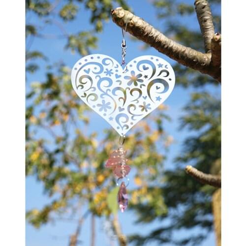 Creative Heart Shaped Wind Chime Door Hanging Pendant Wind Bell Windbell Garden Outdoor Indoor Balcony Bedroom Yard Decor Gift