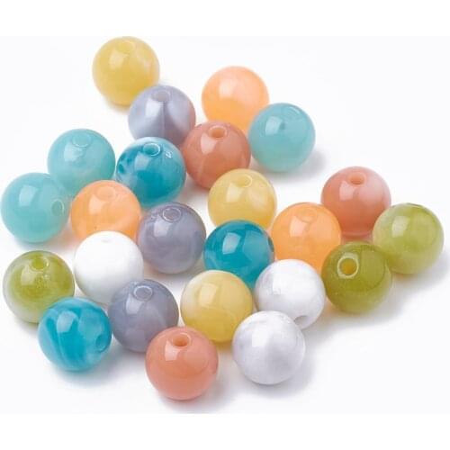 50~200pcs 8mm 12mm Mix Color Imitation Clouds Round Acrylic beads for jewelry making DIY necklace bracelet,Imitation Jelly Style