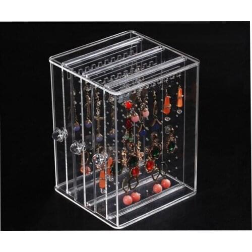 Multifunction Womens Jewelry Storage Box Acrylic High Quality Earring display stand Pendant Locket ear stud Case holder rack
