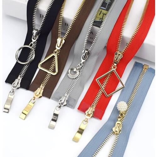 Meetee 5# Metal Zipper 80-120cm Open-end Zip for Clothing Bags Garment Repair Zippers DIY Sewing Tailor Crafts Accessories ZA429