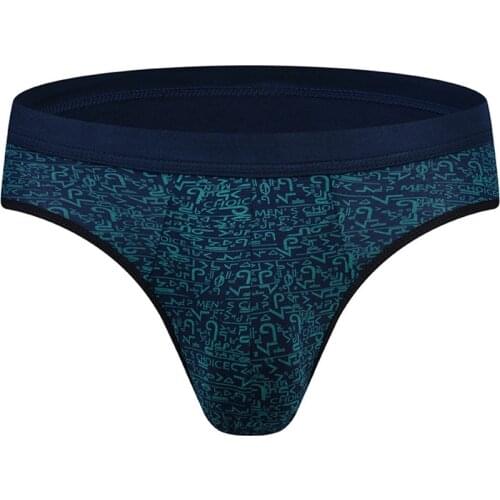 Men Triangle character pattern breathable underwear wholesale ice silk men breathable casual pants 5pcs/lot