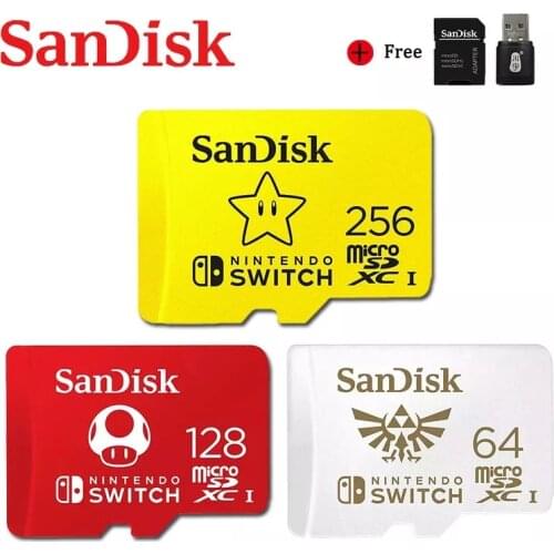 Newest SanDisk micro sd Card 128GB 64GB 256GB U1 SDXC Compatible With Nintendo Switch memory SD Card Transflash TF Card