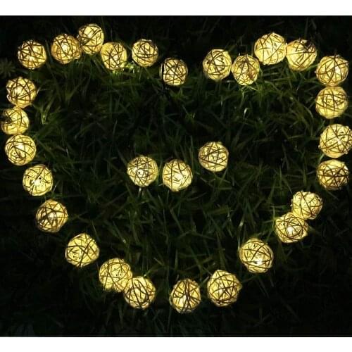 New Year 2022 Decor 4cm Sepak Takraw Light String 1.2m 10led Warm Light Fairy Garland Christmas Party Outdoor Wedding Decoration