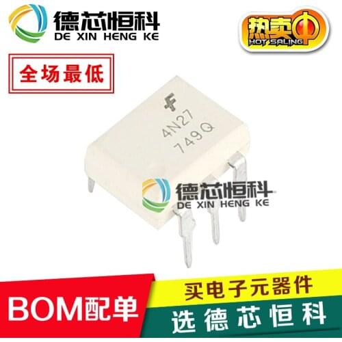 New original optocoupler 4N27 4N27M in-line DIP-6 photocoupler transistor logic output