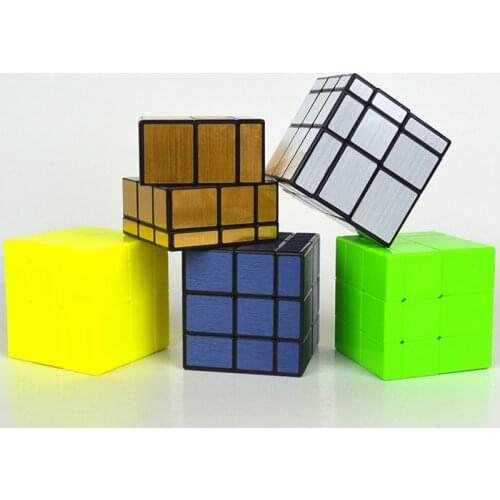 New QIYI Mirror Cube 3x3x3 Magic Speed Cube Silver Gold Stickers Professional Puzzle Cubes Toys For Children Mirror Blocks
