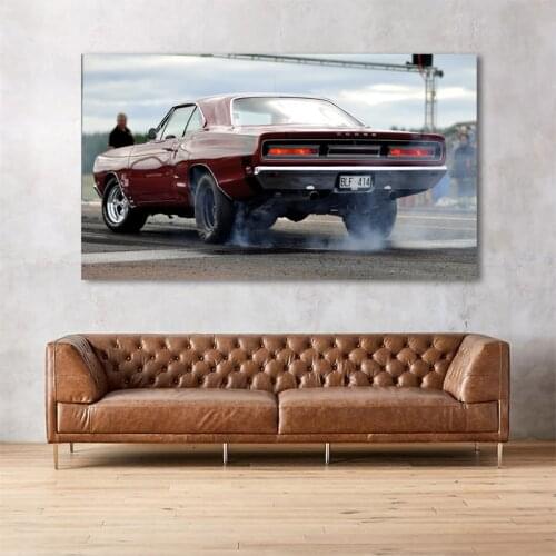Classic Muscle Sports Car Dodges Charger Racing Race Supercar Posters Wall Art Prints Canvas Paintings for Living Room Decor
